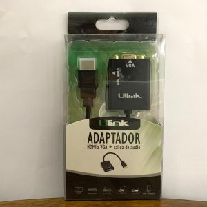 ADAPTADOR HDMI A VGA + AUDIO ULINK